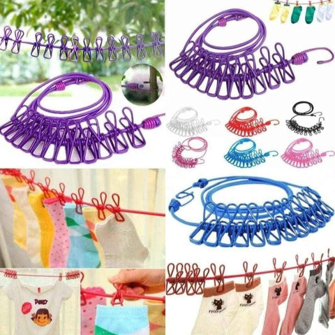 12 Clips Stainless Steel Clothesline